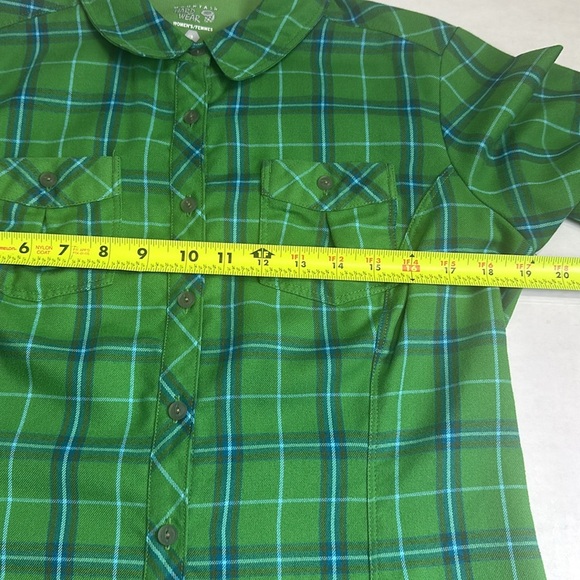 Mountain Hardwear Green Plaid Light Flannel Long Sleeve Button Down Women Size 8 - Picture 12 of 14